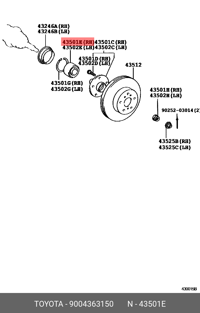 Подшипник ступицы колеса - Toyota 90043-63150-000