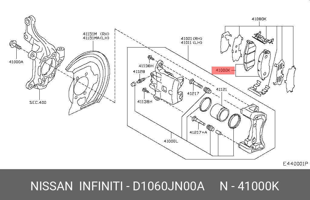 Колодки тормозные дисковые | перед | - Nissan D1060-JN00A