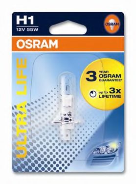 Лампа H1 12V 55W P14.5s ultra life 4 года гарантии 1 шт. - Osram 64150ULT-01B