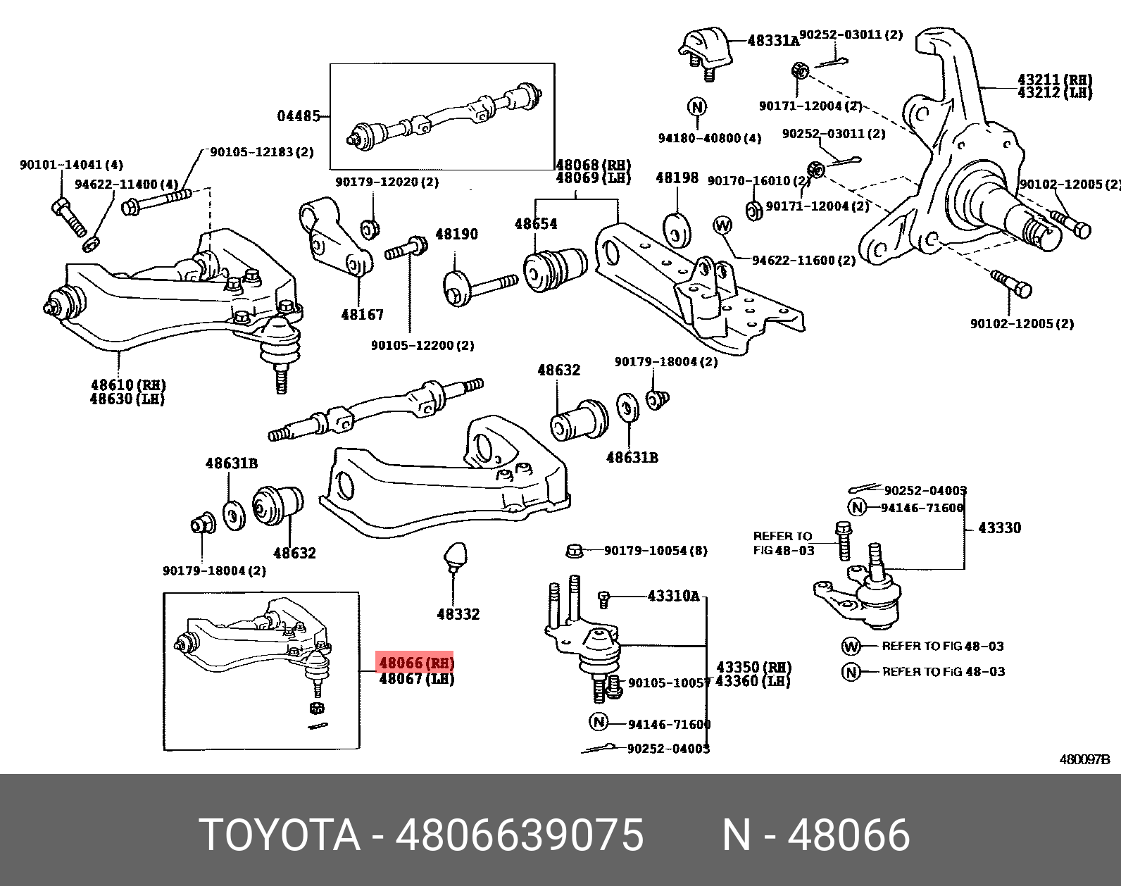 Рычаг подвески - Toyota 48066-39075