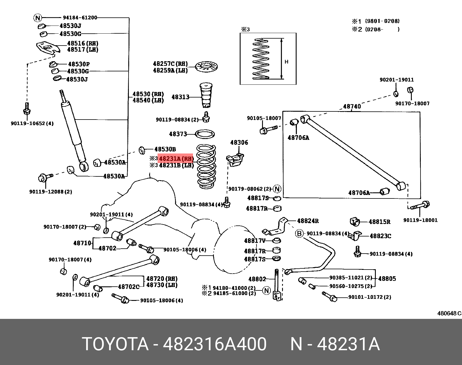 Пружина ходовой части - Toyota 48231-6A400