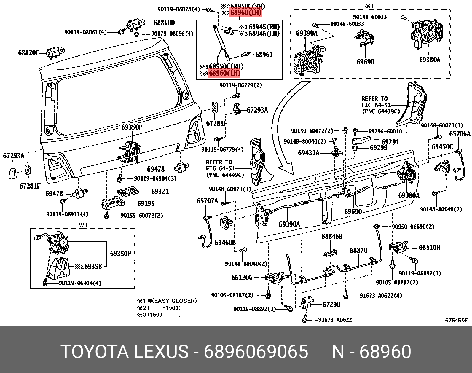 Амортизатор крышки багажника - Toyota 68960-69065