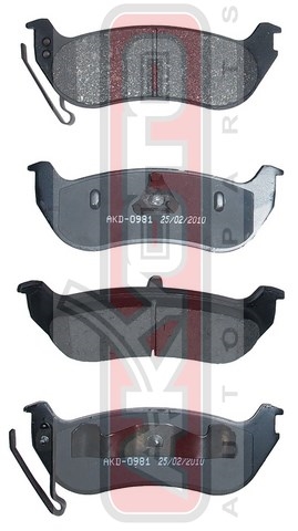 Колодки тормозные дисковые задние - Akyoto AKD-0981