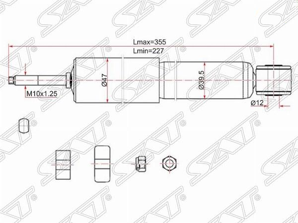 Амортизатор передний - SAT ST-48500-29675