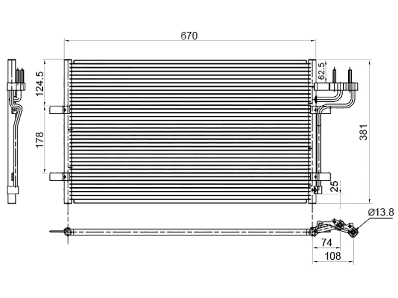 Радиатор кондиционера - SAT ST-FDA5-394-0