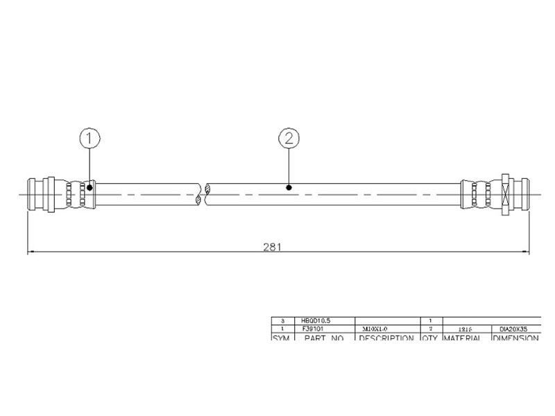 Шланг тормозной - SAT ST-MR449101