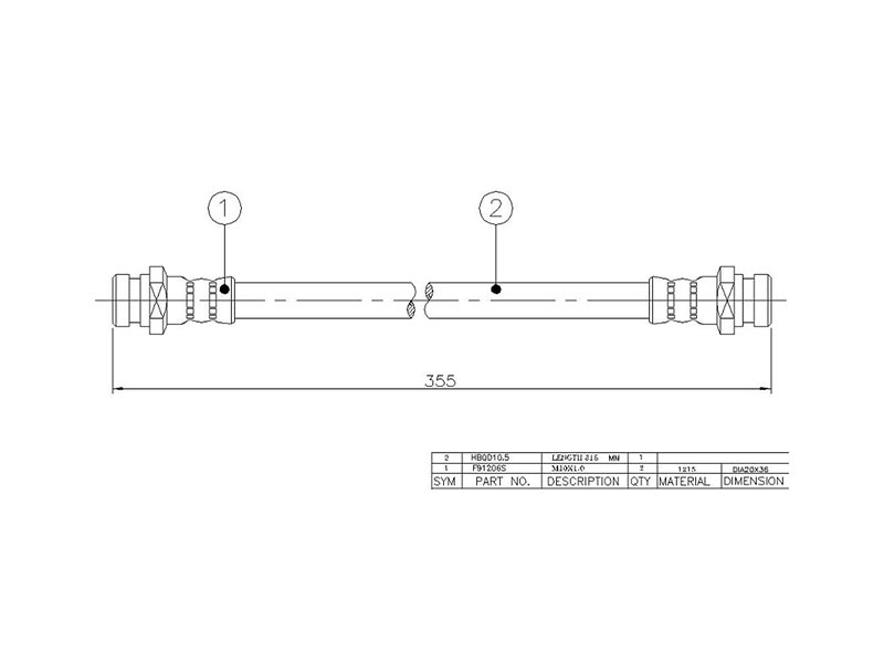 Шланг тормозной - SAT ST-MR129724