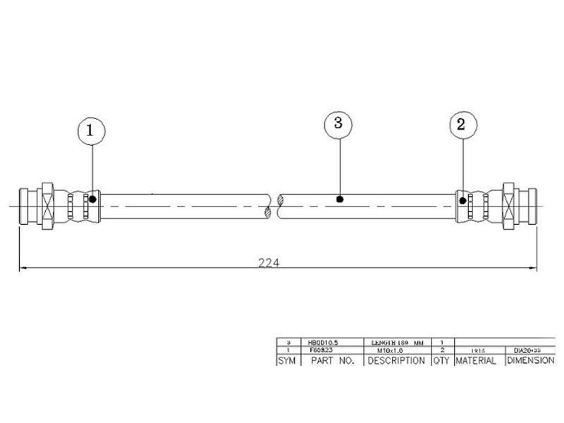 Шланг тормозной задний промежуточный - SAT ST-MR129772
