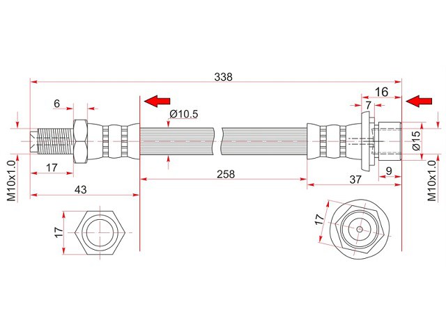 Шланг тормозной - SAT ST-90947-02A17
