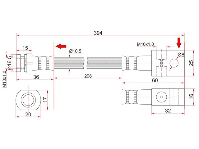 Шланг тормозной - SAT ST-46210-20J00