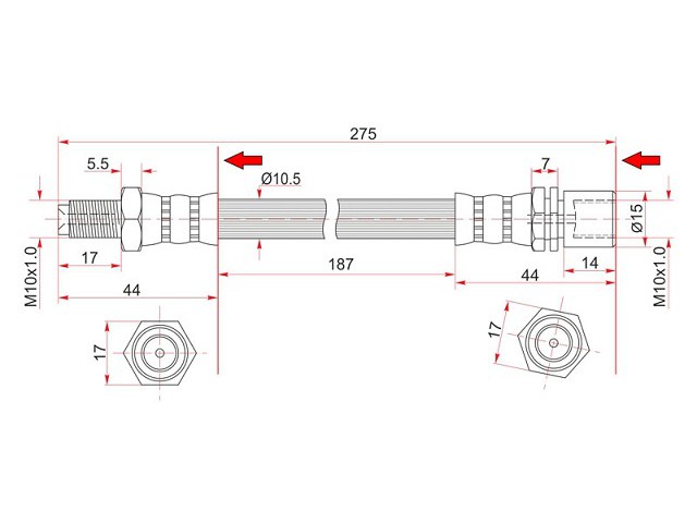 Шланг тормозной - SAT ST-90931-01015