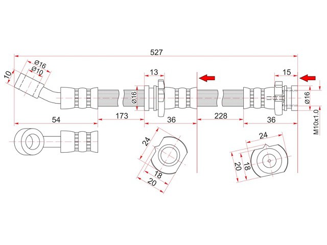 Шланг тормозной - SAT ST-46210-0M011
