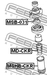 Пыльник заднего амортизатора зад прав лев Febest MSHB-CKR Митсубиси 631₽