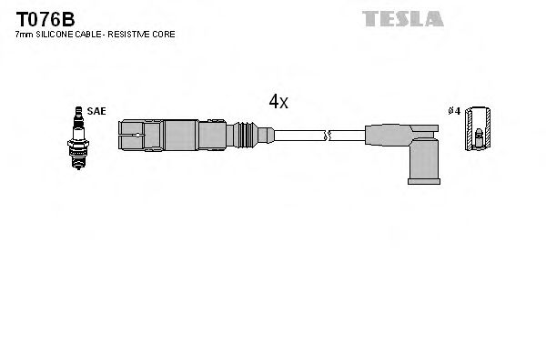 Комплект высоковольтных проводов - Tesla T076B