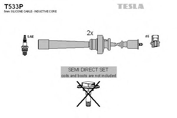 Комплект высоковольтных проводов - Tesla T533P