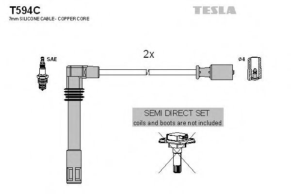 Комплект высоковольтных проводов - Tesla T594C