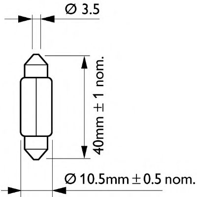 Лампа C10W 24V SV8.5 T11X41