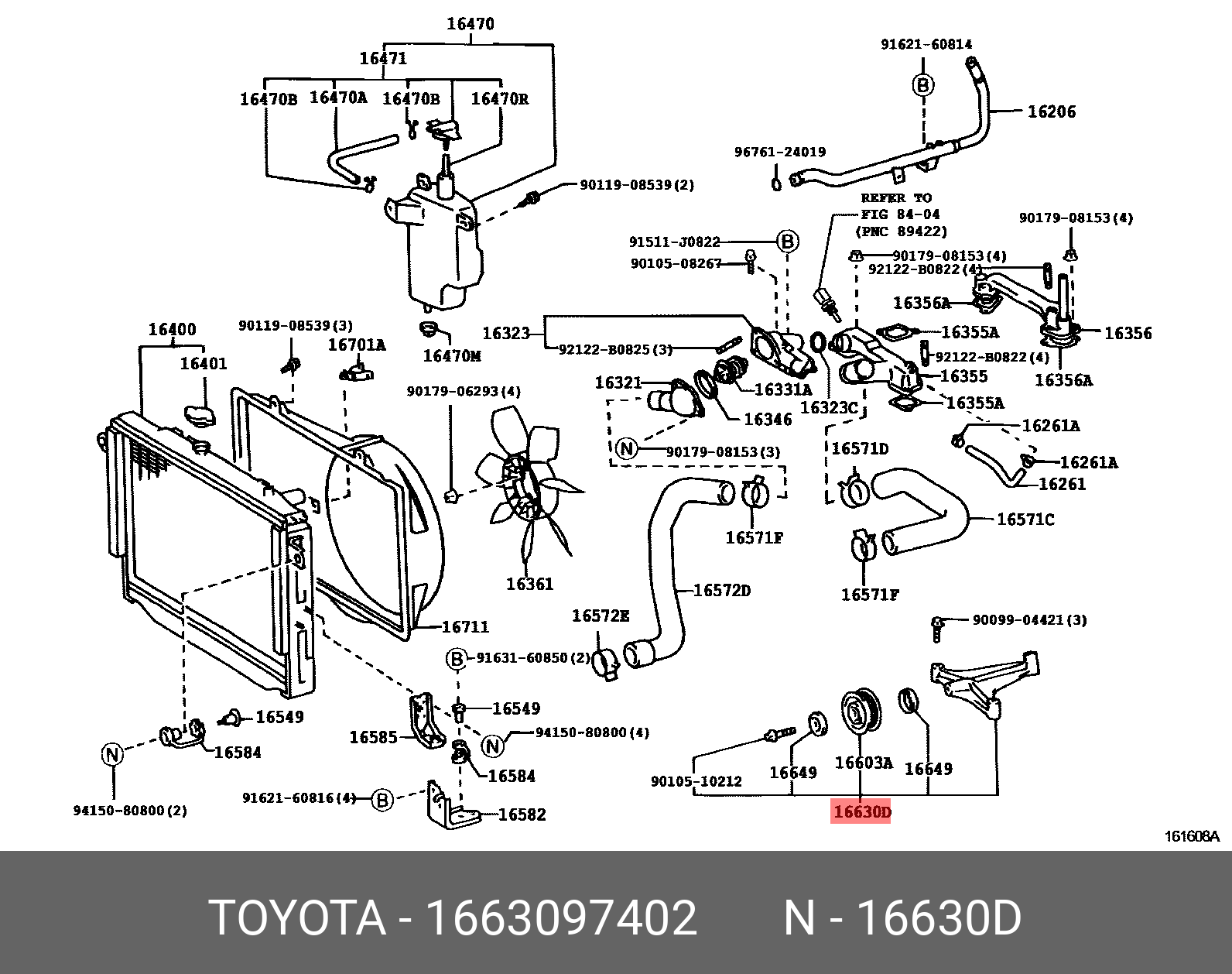 Ролик генератора - Toyota 16630-97402