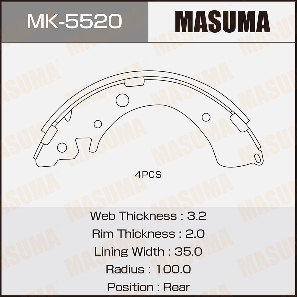 Колодки тормозные барабанные - Masuma MK-5520