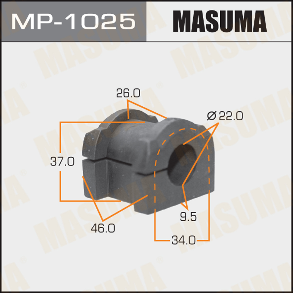 Втулка переднего стабилизатора d22мм | перед | - Masuma MP-1025
