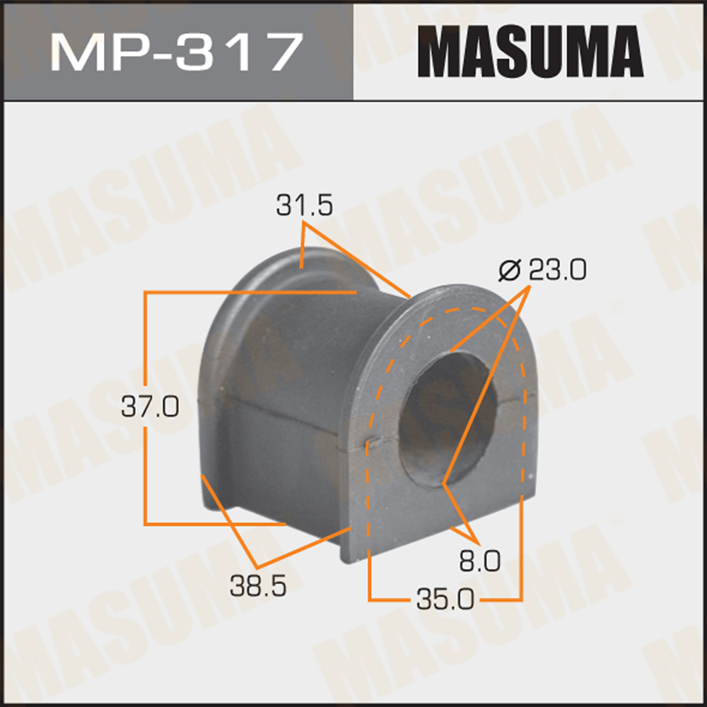 Втулка переднего стабилизатора d23мм | перед | - Masuma MP-317