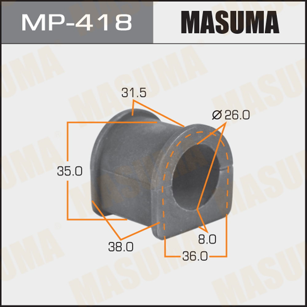 Втулка переднего стабилизатора d26мм | перед | - Masuma MP-418