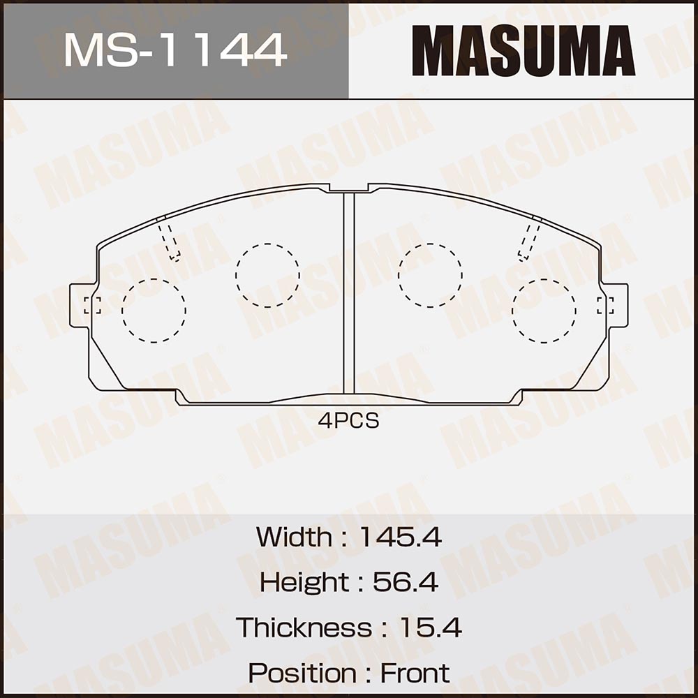 Колодки тормозные | перед | - Masuma MS1144