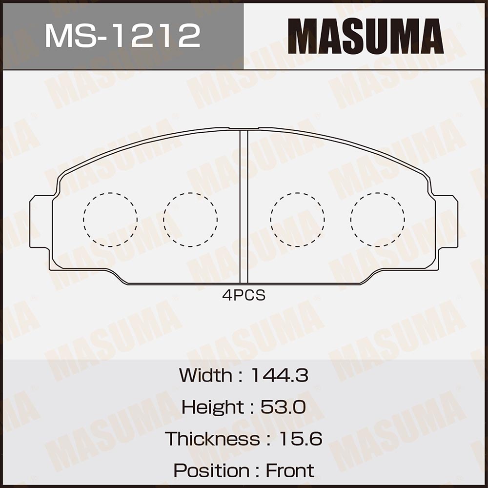 Колодки тормозные дисковые | перед | - Masuma MS-1212