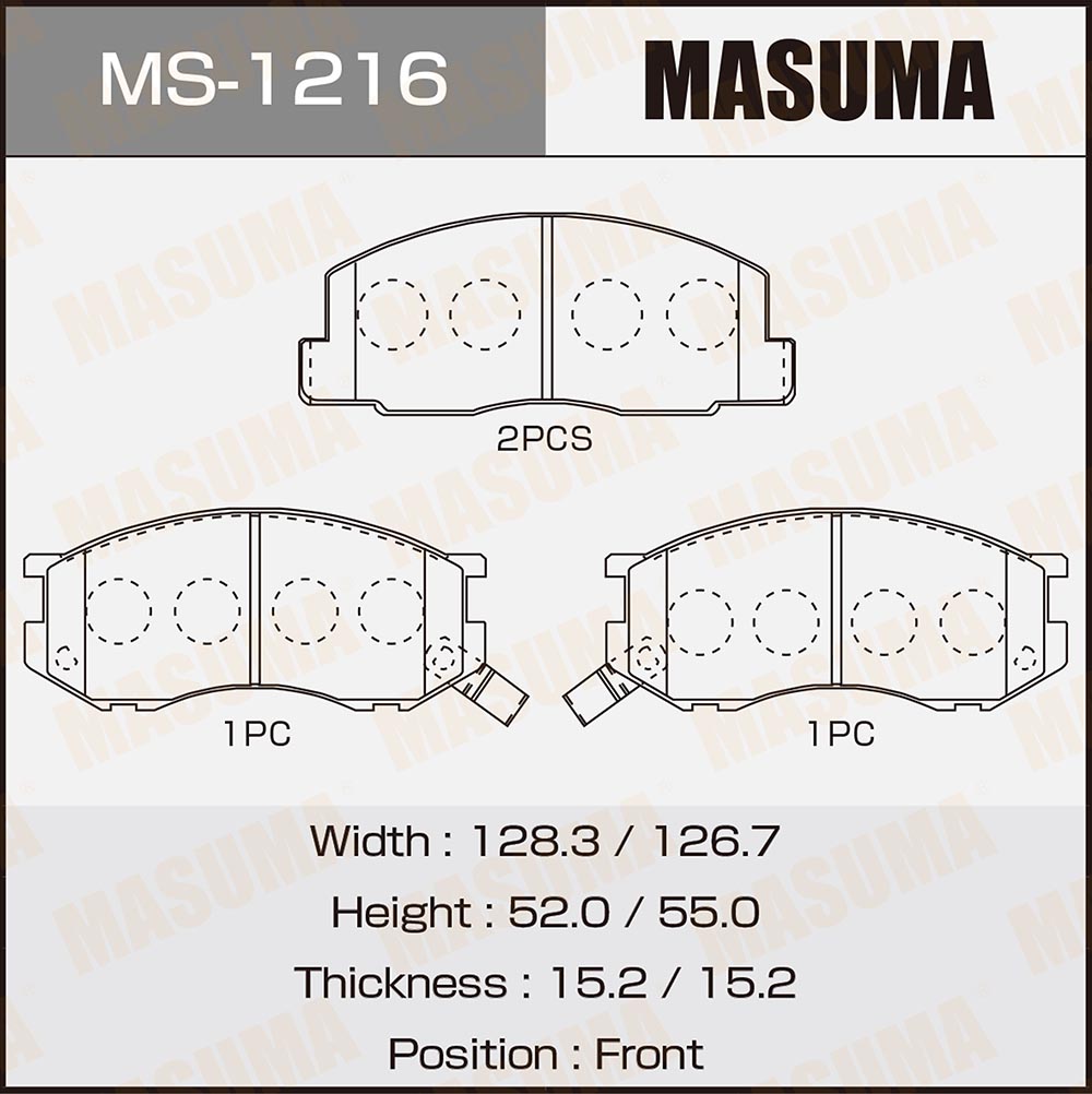 Колодки тормозные дисковые | перед | - Masuma MS-1216