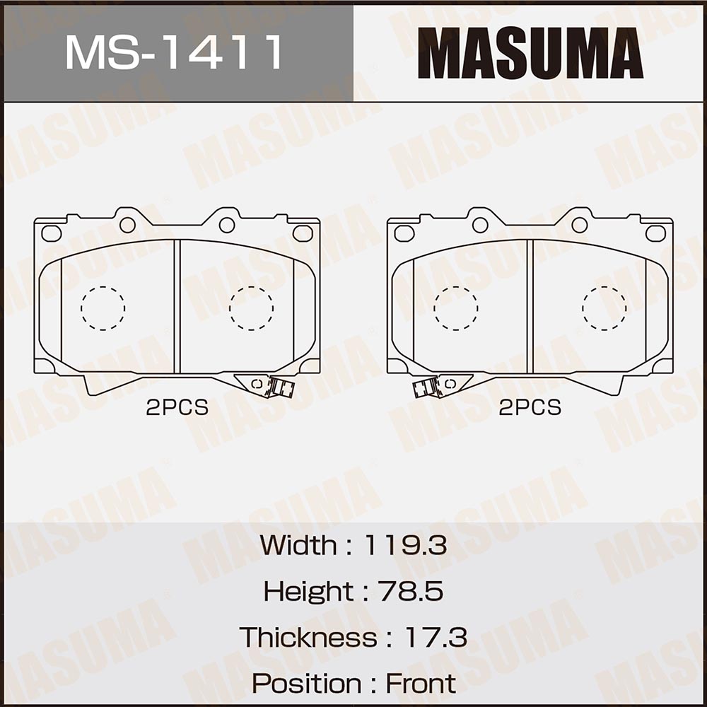 Колодки тормозные дисковые | перед | - Masuma MS-1411