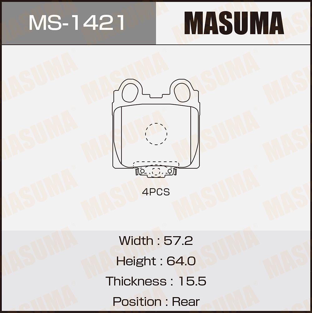 Колодки тормозные дисковые | зад | - Masuma MS-1421