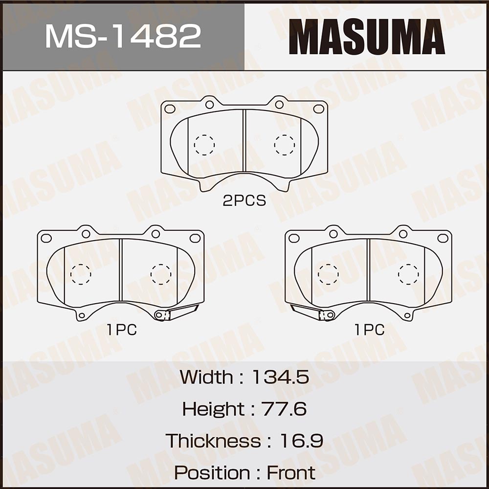 Колодки тормозные дисковые | перед | - Masuma MS-1482