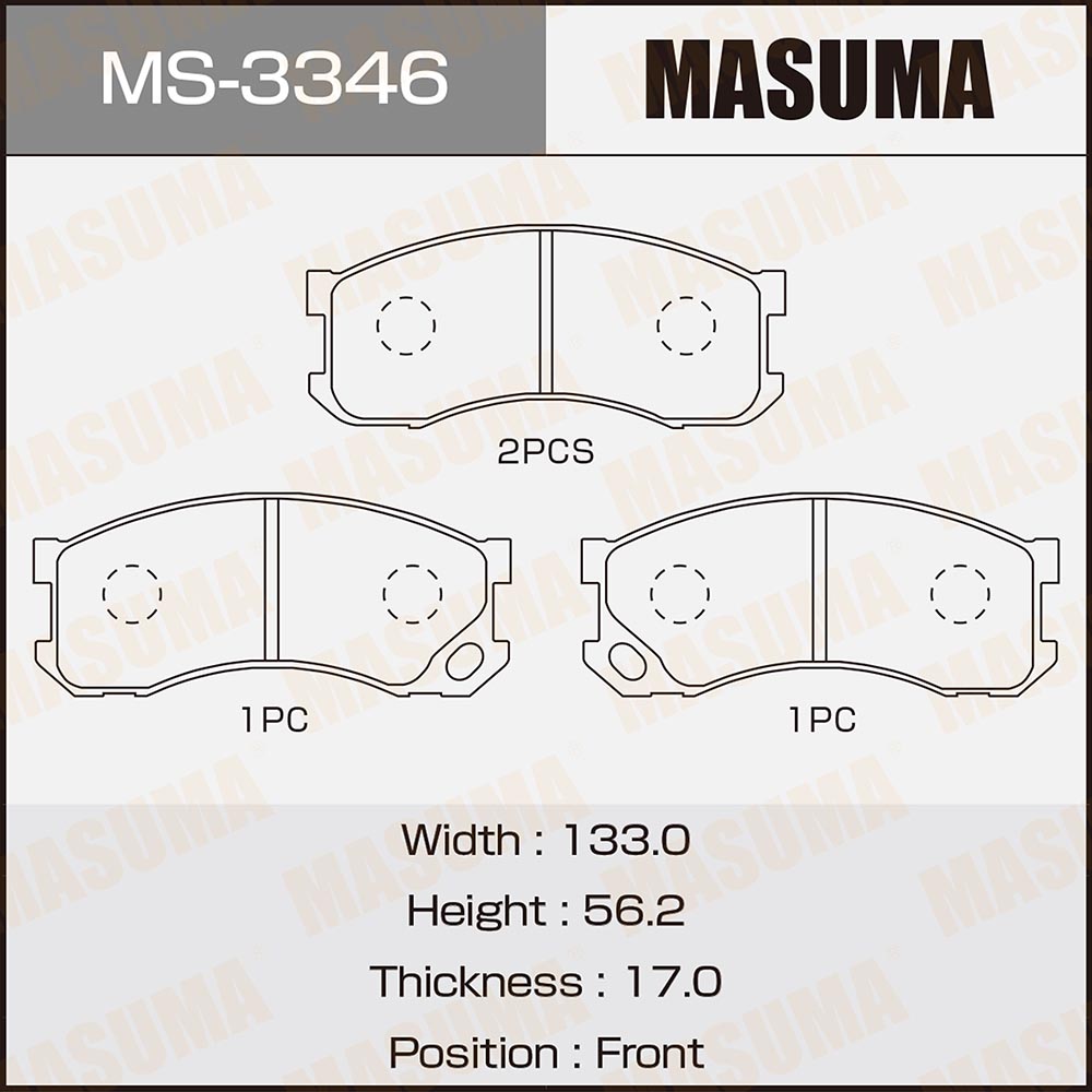 Колодки тормозные | перед | - Masuma MS3346
