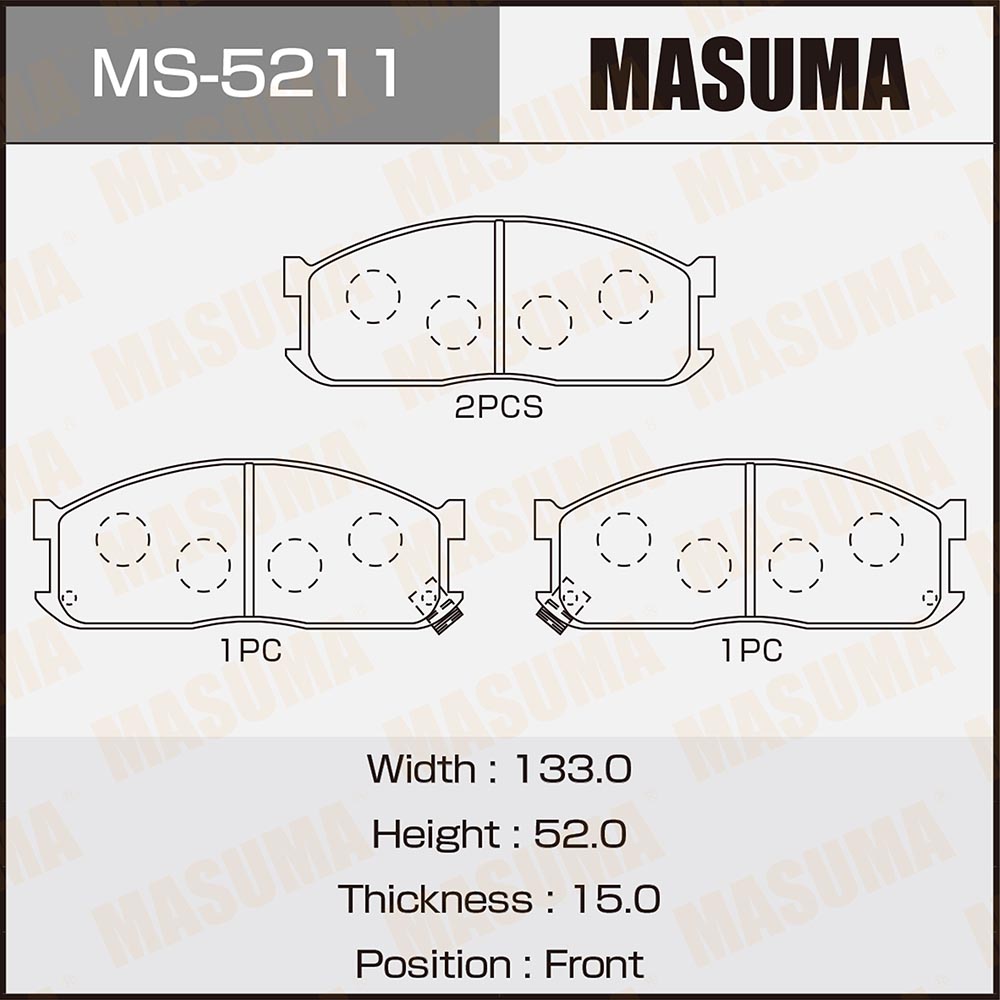 Колодки тормозные дисковые | перед | - Masuma MS-5211