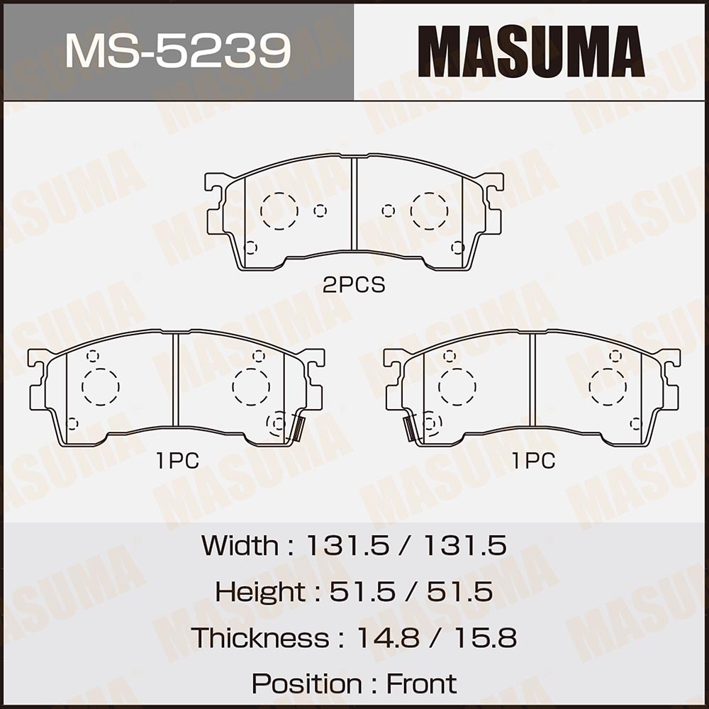 Колодки тормозные дисковые | перед | - Masuma MS-5239