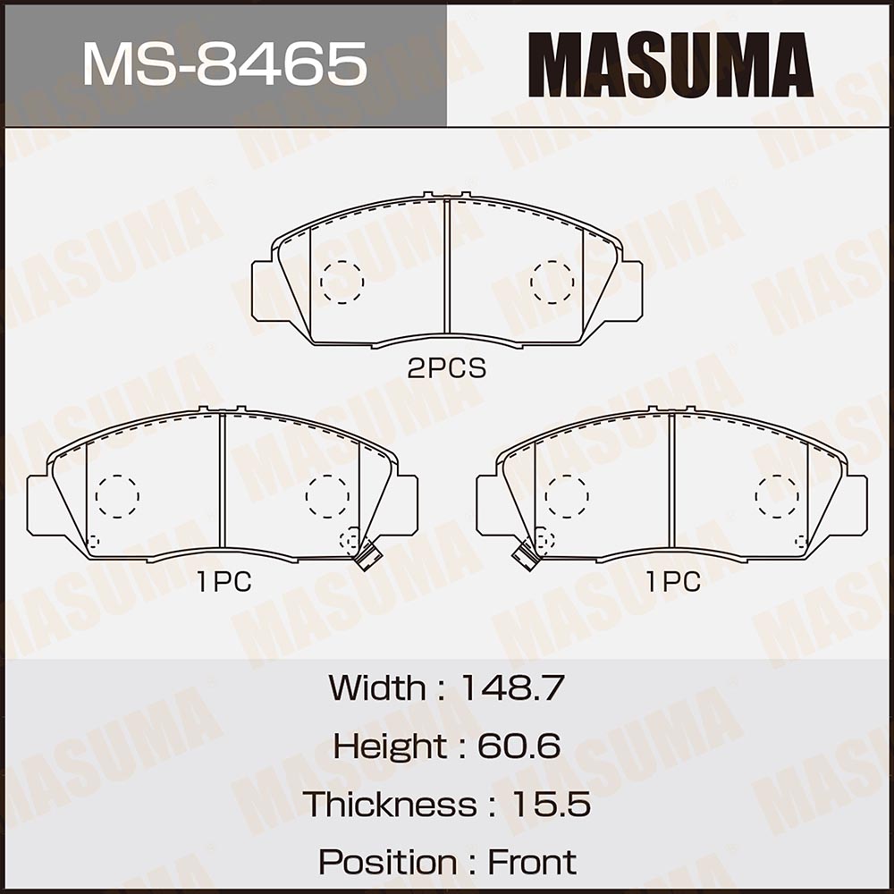 Колодки тормозные дисковые | перед | - Masuma MS-8465