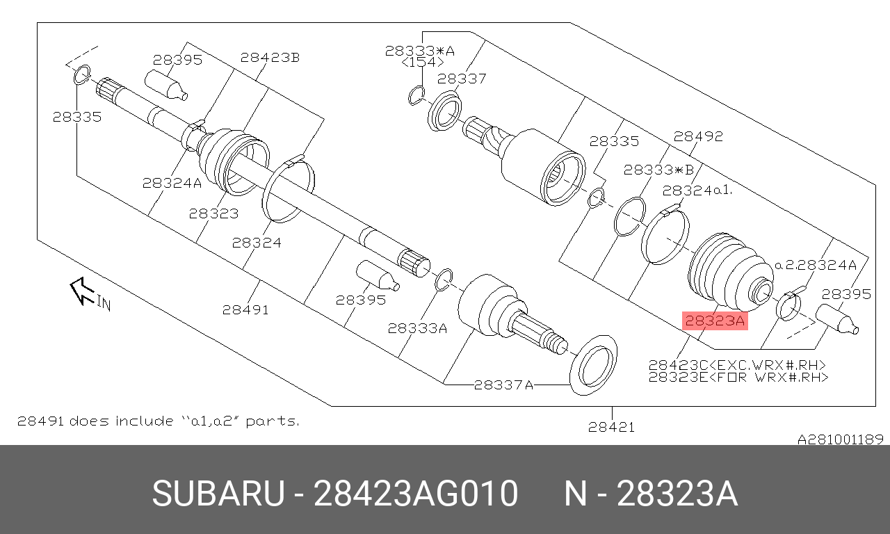 Пыльник ШРУСа - Subaru 28423-AG010