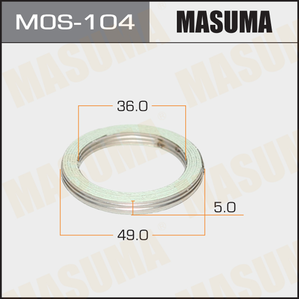 Монтажное уплотнительное кольцо выхлопной системы 36x49 (уп. 20шт) - Masuma MOS-104