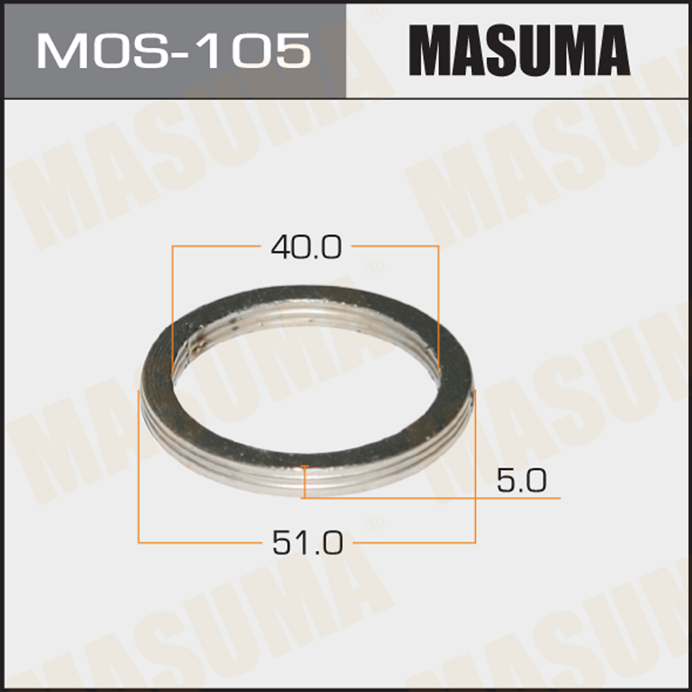 Монтажное уплотнительное кольцо выхлопной системы 40x51 (уп. 20шт) - Masuma MOS-105