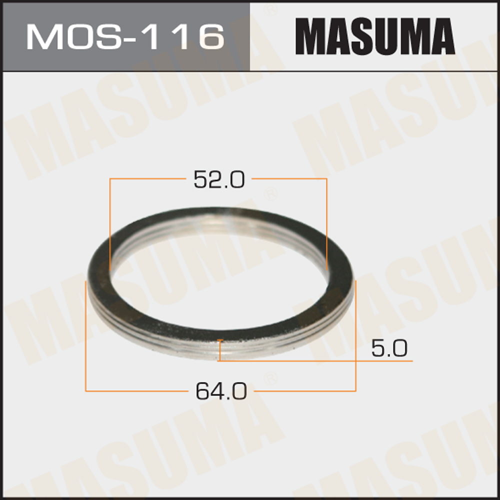 Кольцо монтажное уплотнительное выхлопной системы 52x64 - Masuma MOS-116