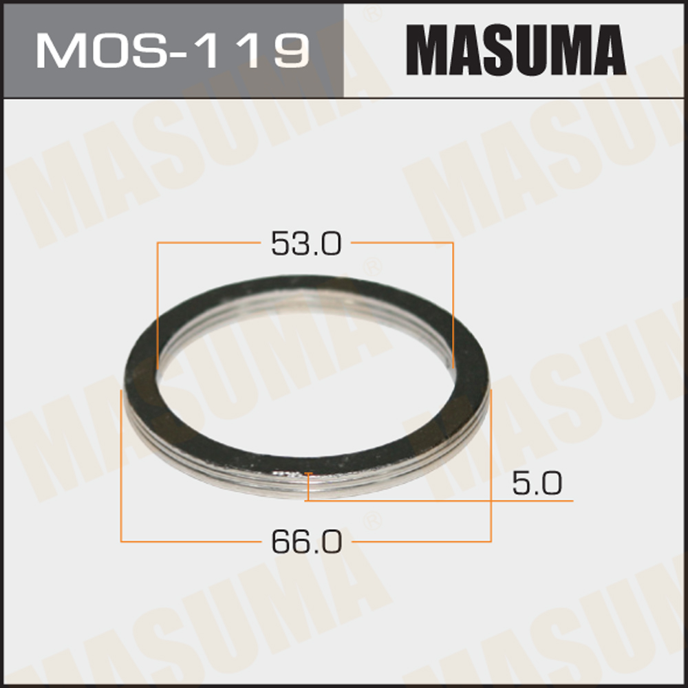 Монтажное уплотнительное кольцо выхлопной системы 53x66 - Masuma MOS-119
