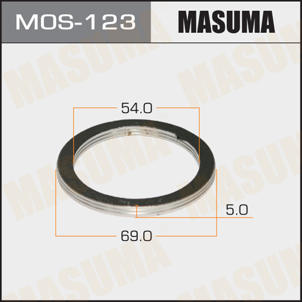 Монтажное уплотнительное кольцо выхлопной системы 54x69 - Masuma MOS-123