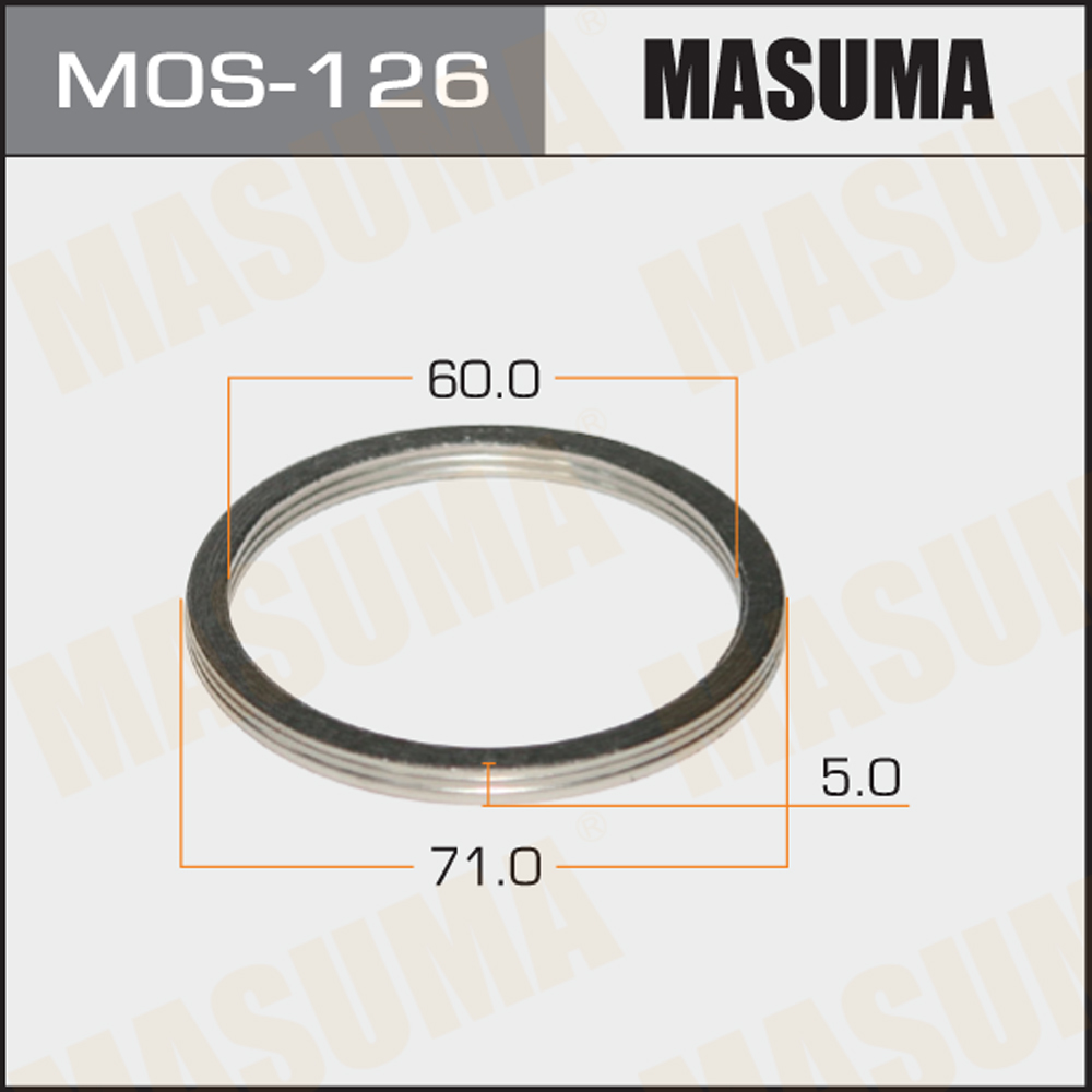 Монтажное уплотнительное кольцо выхлопной системы 60x71 (уп. 20шт) - Masuma MOS-126