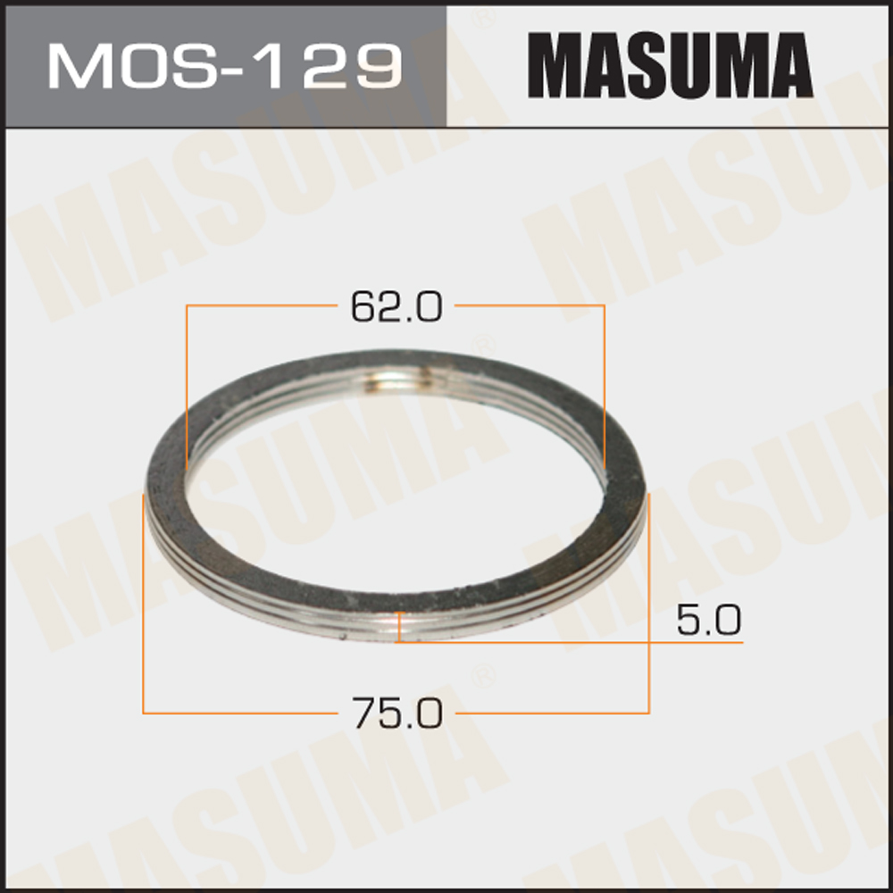 Монтажное уплотнительное кольцо выхлопной системы 62x75 (уп. 20шт) - Masuma MOS-129
