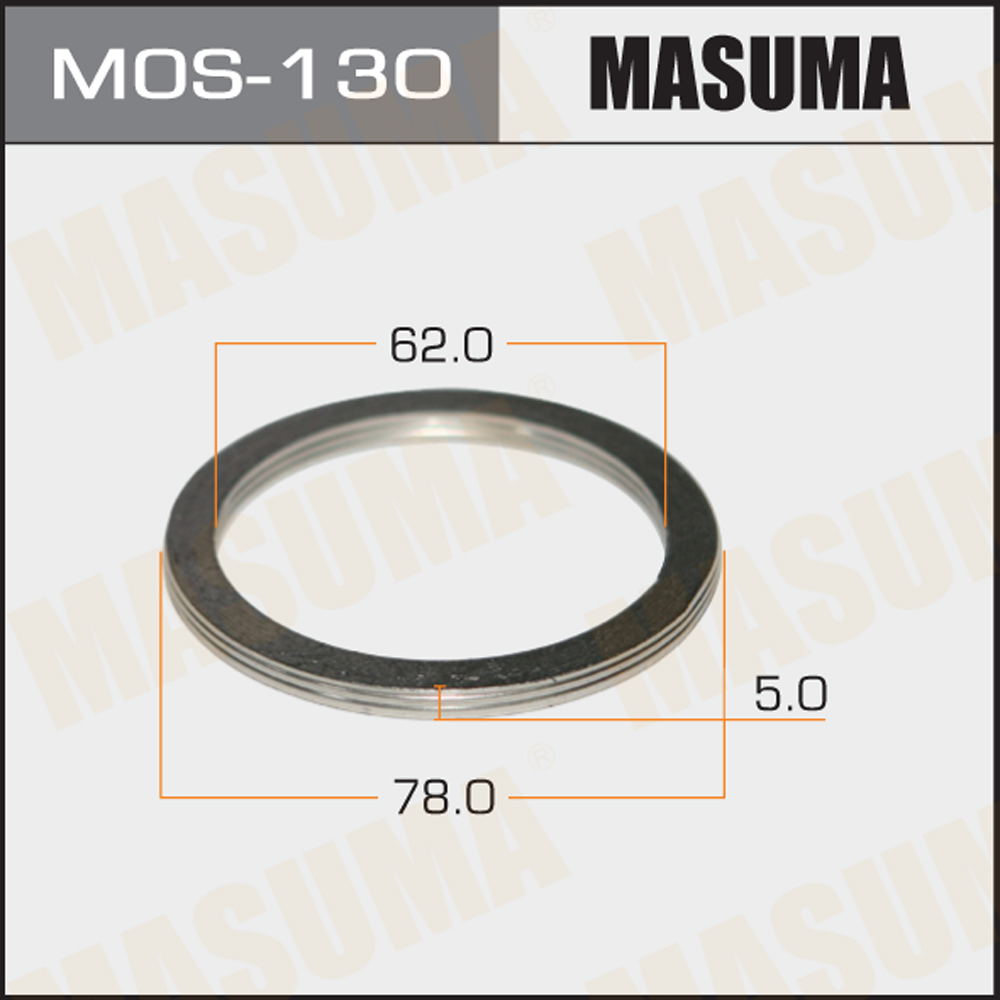 Монтажное уплотнительное кольцо выхлопной системы 62x78 - Masuma MOS-130
