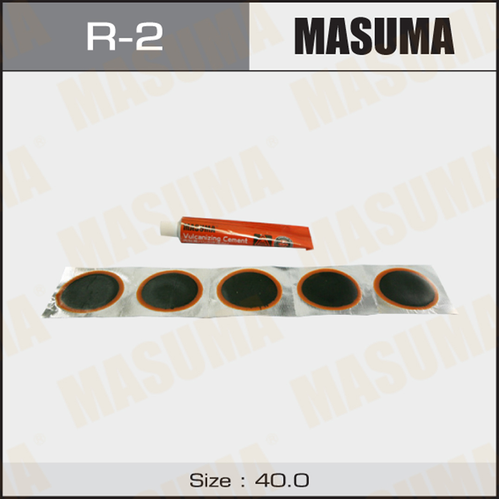 Заплатки камер, D38мм (комплект 25шт + клей 22мл) - Masuma R-2