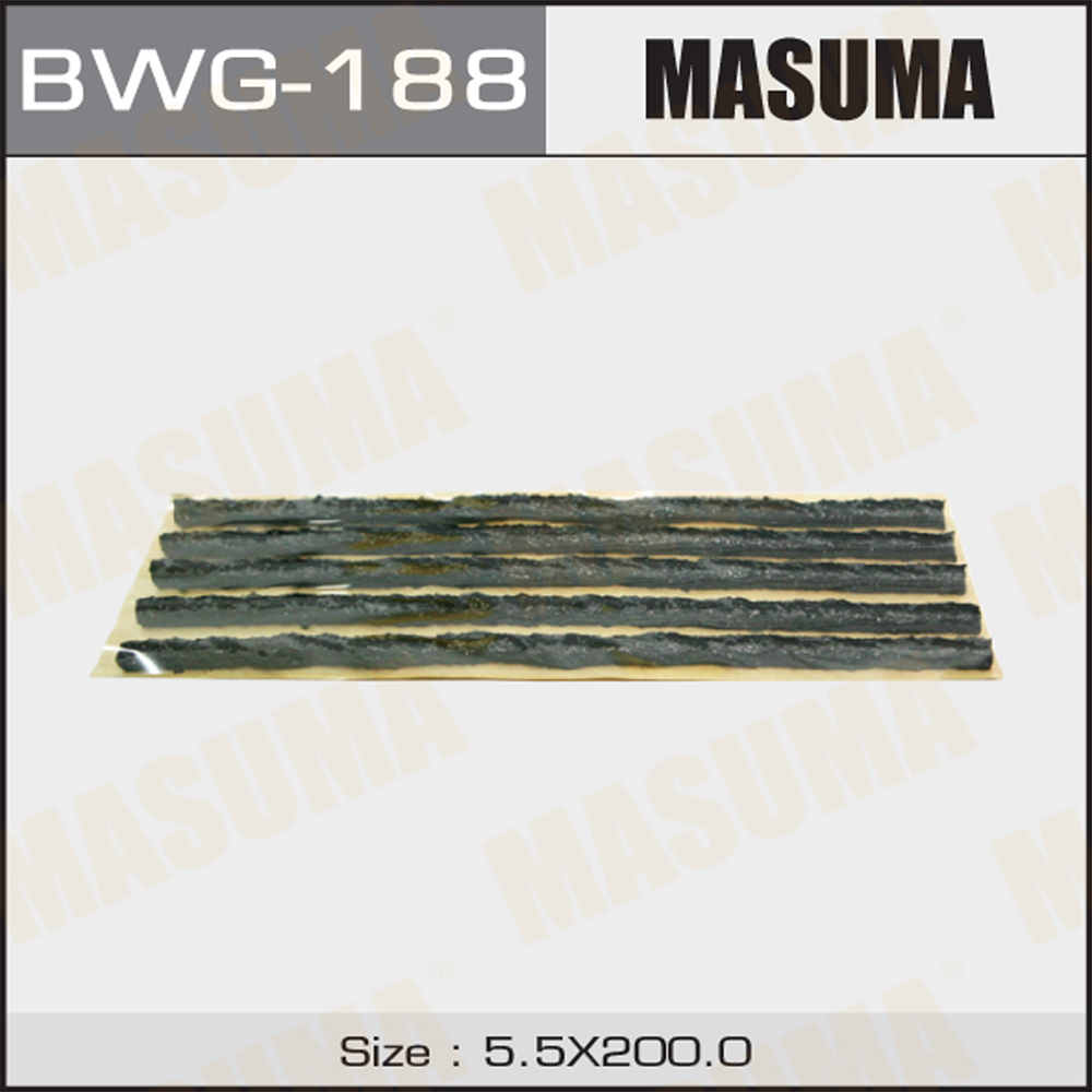 Шнурки черные L=200мм (комплект 5шт) - Masuma BWG-188