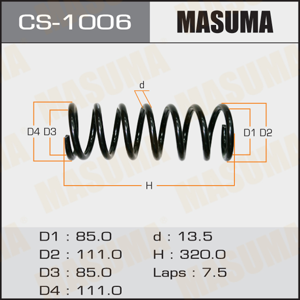 Пружина ходовой части передняя - Masuma CS-1006