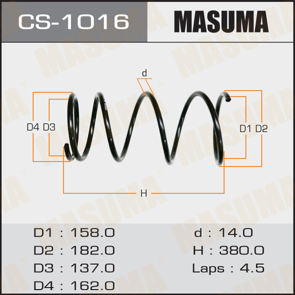 Пружина ходовой части передняя - Masuma CS-1016