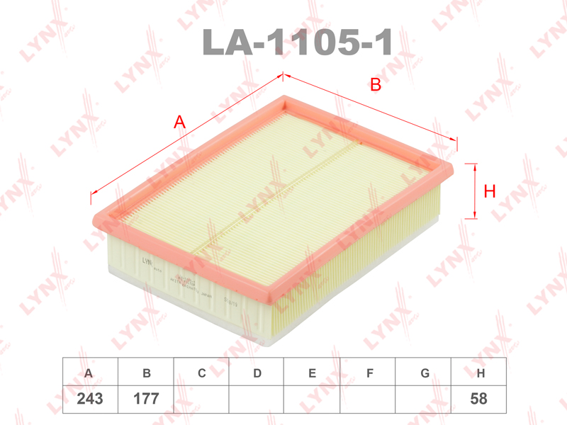 Фильтр воздушный - LYNXauto LA-1105-1